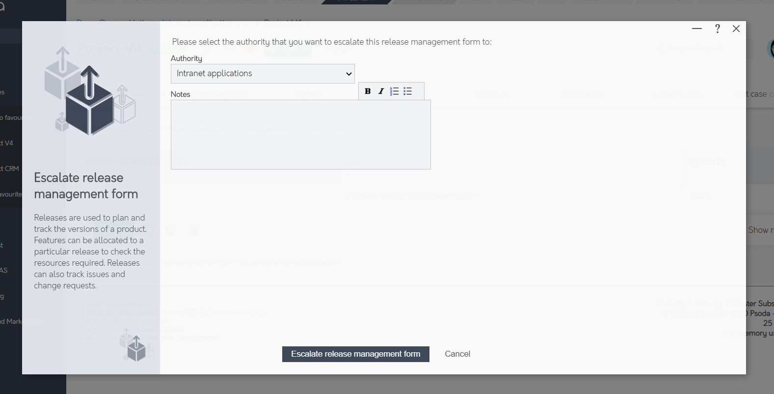 escalate-release-management-form-psoda-help-centre