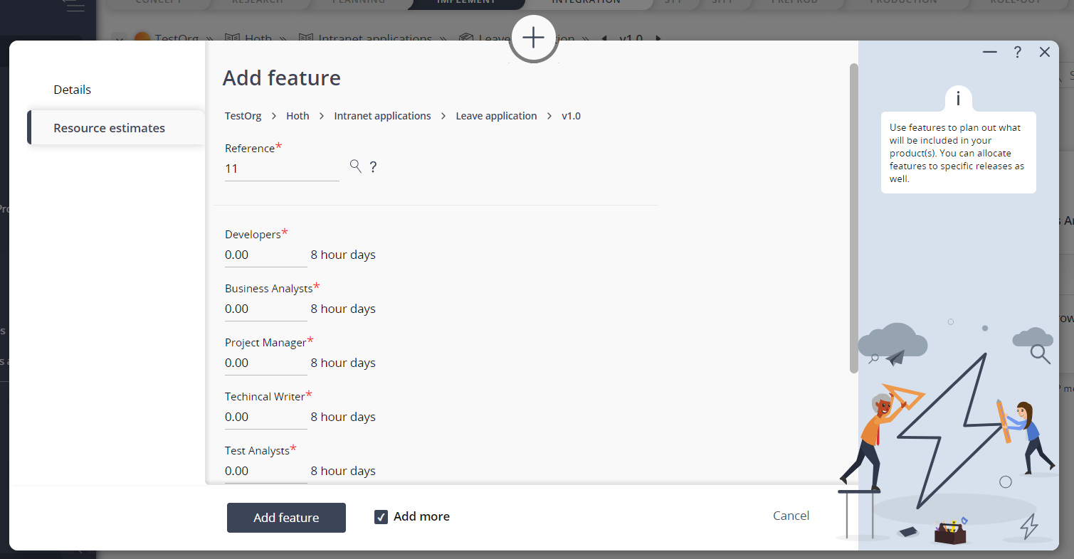 add feature resource pools tab