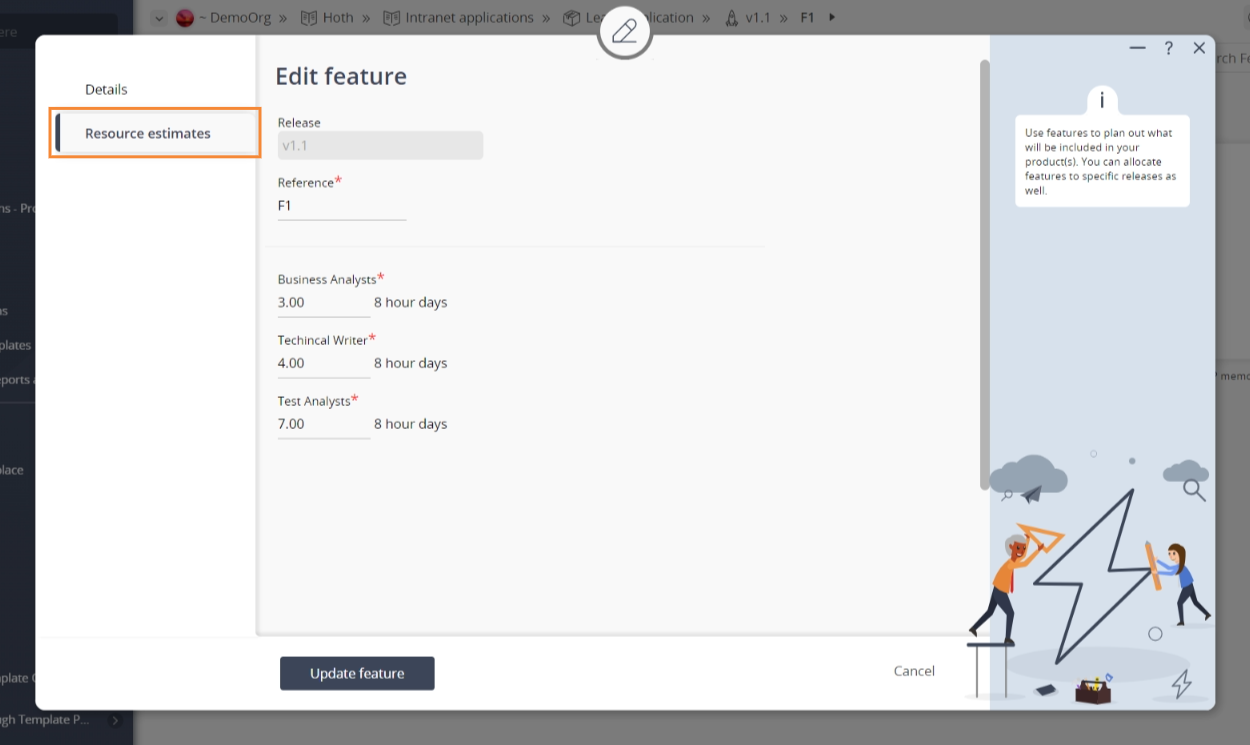 add feature resource pools tab